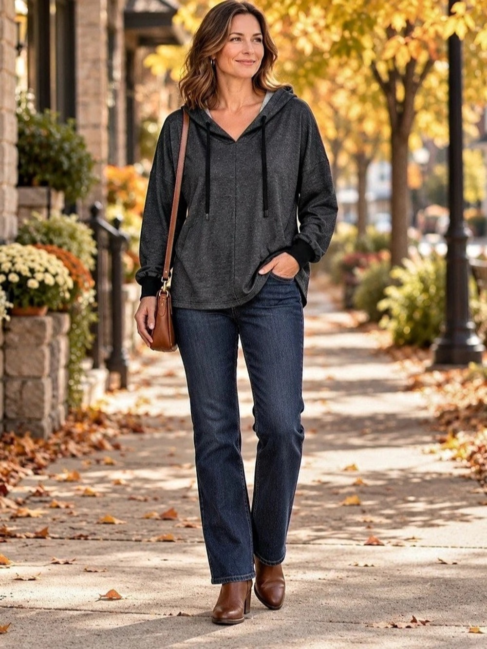 Jupee Classic Casual Hooded Shirt L Minimalist Fall Layering Relaxed Fit Pullove